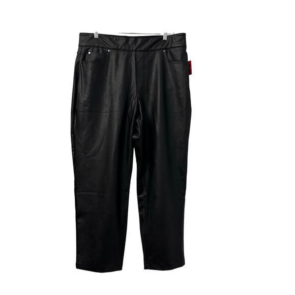 Spanx Faux Leather Like Slim Straight Leg Pant Black 1X - Picture 1 of 14